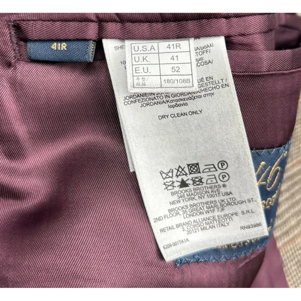 Brooks Brothers 346 Madison Fit Wool Blazer Mens 41R Glen Check Sport Coat